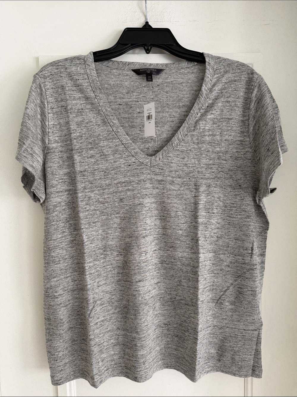 Banana Republic Light Heather Gray V-Neck Short Sleeve Tee